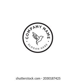 Simple bird circle for logo design template