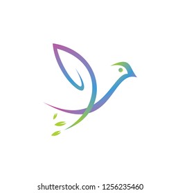 simple bird colorful design vector