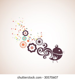 simple bird deco graphic