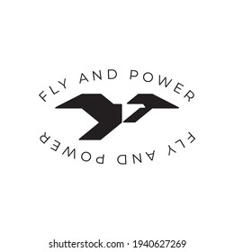 simple bird enjoy flying logo vector