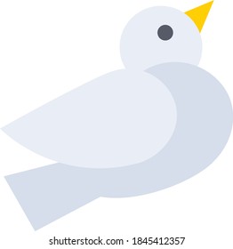 Simple Bird Flat Icon - Cute Minimal Bird Illustration 