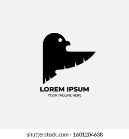 Simple Bird Flat Logo Vector