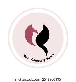 Diseño minimalista del logotipo de la mosca del pájaro simple 