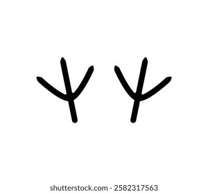 Simple bird footprint illustration vector