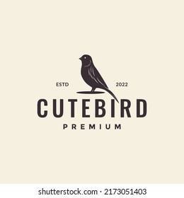simple bird hipster canary logo design vector graphic symbol icon illustration creative idea