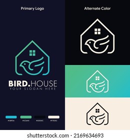 simple bird house logo design