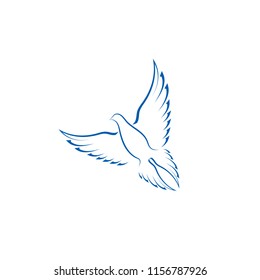 Simple bird icon, logo vector design element
