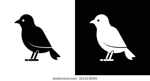 Simple bird icon silhouette for graphic design