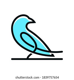 Simple bird image with one line art for modern logo designs