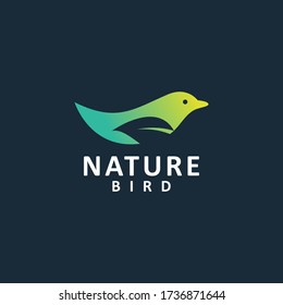 simple bird and leaf logo