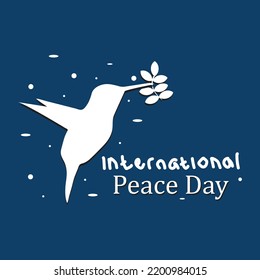Simple Bird with leaf symbol of Peace. International Peace Day