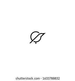 Simple bird line art logo design vector