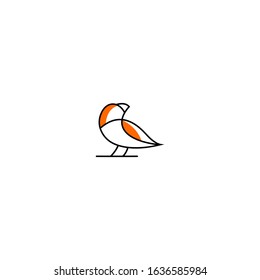 Simple bird line art logo design vector