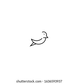 Simple bird line art logo design vector