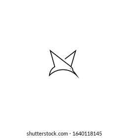 Simple bird line art logo design ector