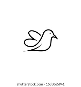 logotipo de pájaro simple y moderno