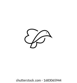 logotipo de pájaro simple y moderno