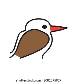 Pájaro simple con línea y color, adecuado para icono y camiseta