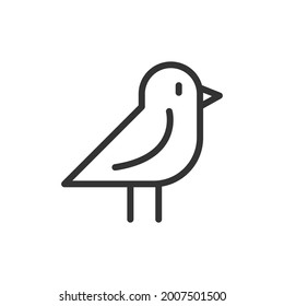 Simple bird line icon. Premium symbol in stroke style. Design of bird icon. Vector illustration.