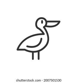 Simple bird line icon. Premium symbol in stroke style. Design of bird icon. Vector illustration.