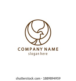 simple bird line illustration design vector