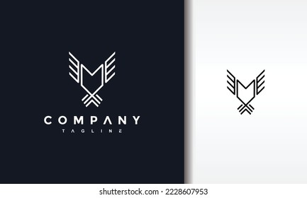 el logotipo de la línea de aves simple