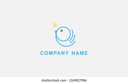 Simple Bird Line Logo Vector