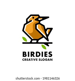 Simple Bird Line Modern Logo Template