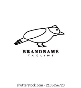 logotipo de pájaro simple icono de dibujos animados plantilla de diseño negro forma vectorial aislado