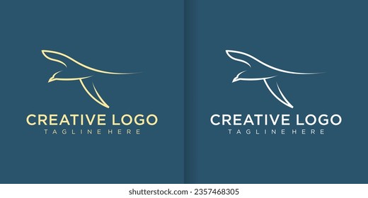 Simple bird logo collection. Mono line bird logo template.