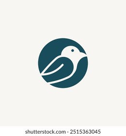 Simple bird logo collection. Monoline bird logo template. bird monogram logo with circle template. trendy bird logo combined with circle.