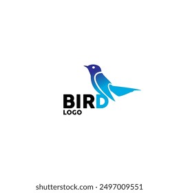 Simple bird logo design combined with the letter D.