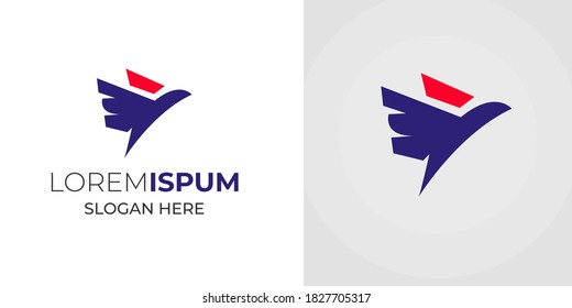 diseño simple de logotipo de pájaro concepto ilustración vectorial .diseño de logotipo de sitio izquierdo .diseño de vector de pájaro 