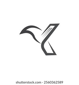 simple bird logo design illustration