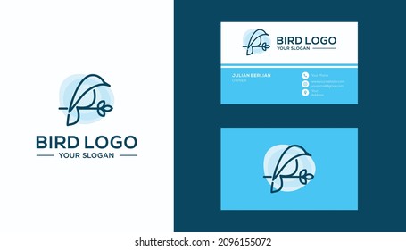 Simple bird logo design. Bird logo design on the line style. Minimalist bird logo design.