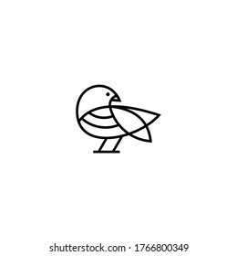 Vector de material de diseño de logotipo simple para aves