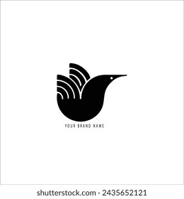 simple bird logo design vector