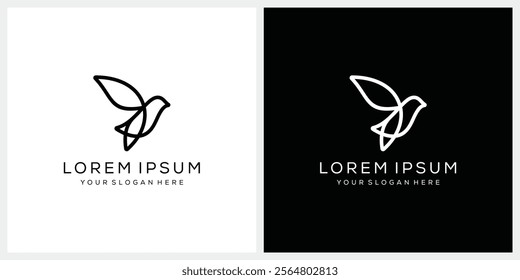 simple bird logo design vector template