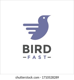simple bird logo and fast