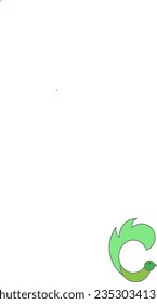 un logotipo de pájaro simple en forma de letra c color verde
