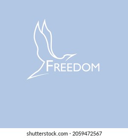 simple bird logo with freedom concept