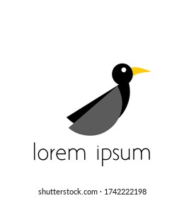 simple bird logo, logo illustration, suitable for design purposes.