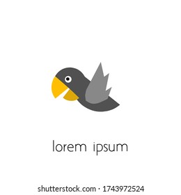 simple bird logo, logo illustration, suitable for design purposes.