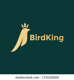 The Simple Bird Logo And King's Crown