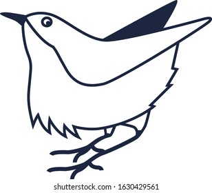 Simple bird logo or label or emblem design. Line art  style logotype template. Vector illustration. 
Animal symbol collection. Isolated object set
