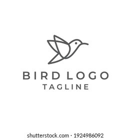 arte de línea de logotipo de pájaro simple