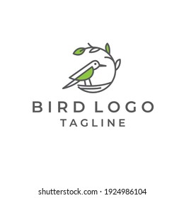 simple bird logo line art