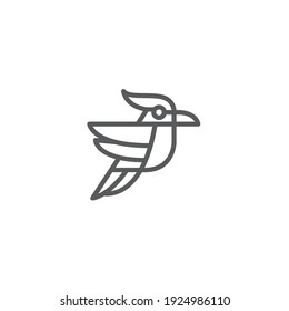 simple bird logo line art