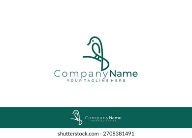 Logotipo de pássaro simples com modelo de design de estilo de linha, logotipos da empresa