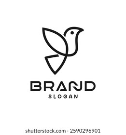 Simple Bird Logo Monoline Design